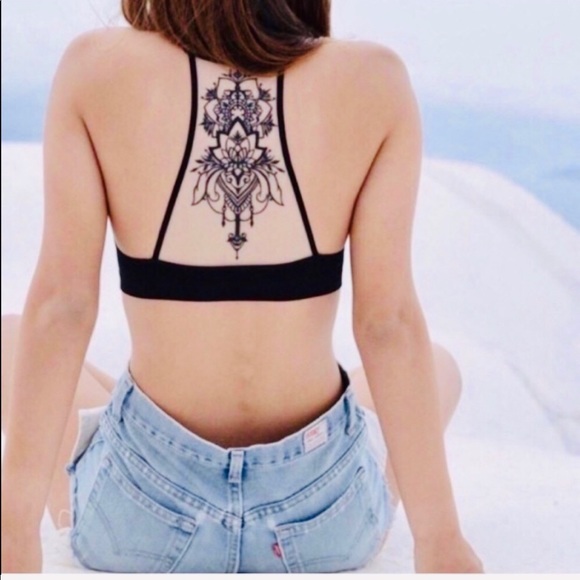 Other - Black Floral Mesh  Bralette